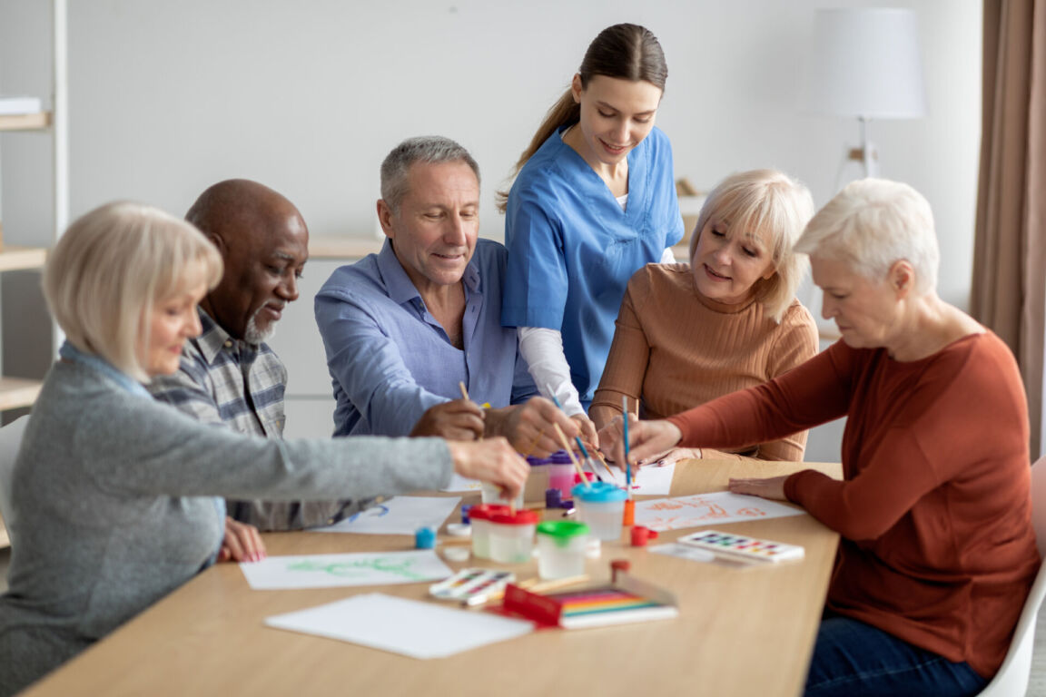Old Hastings House residential & Dementia Care care home painting activity